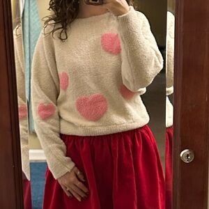 Jessica Simpson Fuzzy Heart Sweater